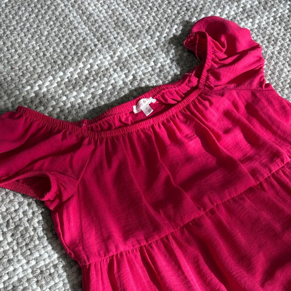 Riley & Rae Pink Ruffled Mini Dress - Picture 3 of 6